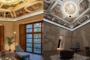 Frescos del siglo XV recuperados tras la restauración del edificio en el barrio del Carmen.
