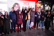 El ministro de Transportes y Movilidad Sostenible, Óscar Puente; la candidata del PSOE por Valladolid, Patricia Gómez Urbán; y la ministra de Igualdad, Ana Redondo,