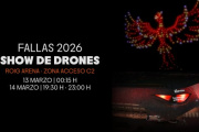 Imagen promocional del espectaculo de drones organizado por el Roig Arena para los dias 13 y 14 de marzo en Valencia.
