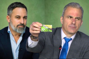 El líder de Vox, Santiago Abascal y Ortega Smith