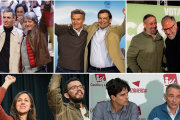 1. Pedro Sánchez y Carlos Martínez 2. Alberto Núñez Feijóo y Alfonso Fernández Mañueco (EP). 3. Santiago Abascal y Carlos Pollán (Vox). 4. Ione Bellarra y Miguel Ángel Llamas (EP). 5. Juan Gascón y Enrique Santiago (IU).