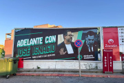 Imagen de la valla publicitaria de Adelante Andalucía para la precampaña de las elecciones andaluzas.