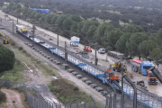 Imágenes de las obra de reparación de la vía en Adamuz tras el siniestro, a 29 de enero de 2026, en Córdoba.