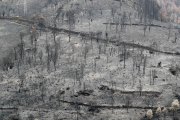 Efectos del incendio de Larouco, a 11 de septiembre de 2025, en Ourense, Galicia (España).