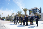 El presidente andaluz, Juanma Moreno, en Almería, donde se ha inaugurado la primera fase del proyecto Puerto-Ciudad.