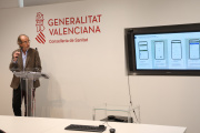 Presentación de las nuevas funciones de la app GVA+Salut en la Conselleria de Sanidad.