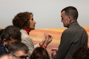 La líder y candidata del PSOE-A, María Jesús Montero, y el coordinador general de IU y candidato de Por Andalucía, Antonio Maíllo.