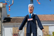 Imagen del muñeco de este año de la fiesta de la Quema de Judas que se celebra en el pueblo de El Burgo, Málaga.