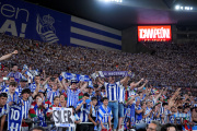 El fondo de los seguidores de la Real en el estadio de La Cartuja