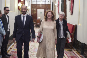 Alfonso Rodríguez de Celis junto a Francina Armengol e Isaura Leal Fernández