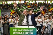 Juanma Moreno y Alberto Núñez Feijóo, en Málaga