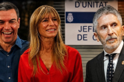 Pedro Sánchez, Begoña Gómez y Fernando Grande-Marlaska.