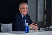 Florentino Perez, President of Real Madrid, speaks during the press conference in which he announces that he will call elections for the presidency of Real Madrid at Ciudad Real Madrid on May 12, 2026 in Madrid, Spain