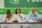 La secretaria general de los socialistas andaluces, María Jesús Montero en la Comisión Ejecutiva Regional (CER) tras los resultados del 17M