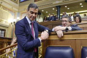 Pedro Sánchez junto a Patxi Lopez