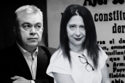 Santos Cerdán y Leire Díez