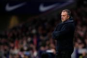 Hansi Flick, en un partido del Barcelona.