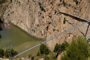 Imagen del puente colgante del Caminito del Rey en Ardales (Málaga).