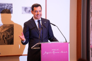 El presidente en funciones de la Junta y candidato del PP-A a la reelección, Juanma Moreno, en un acto de ABC en Sevilla.