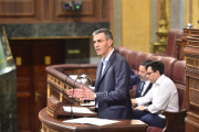 El presidente del Gobierno, Pedro Sánchez, interviene durante una sesión plenaria en el Congreso de los Diputados, a 24 de junio de 2026, en Madrid (España). El presidente del Gobierno comparece en la Cámara Baja para informar sobre la situación política tras el avance de las investigaciones contra su esposa, el ‘caso Leire’ y el expresidente Zapatero, además de la condena del Tribunal Supremo al exministro Ábalos, a su asesor, Koldo, y al empresario Víctor de Aldama.

Gustavo Valiente / Europa Press
24/6/2026