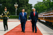 El presidente de China, Xi Jinping, recibe al de Estados Unidos, Donald Trump.