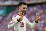 ZAPOPAN, MEXICO - JUNE 26: Alex Baena #15 of Spain celebrates scoring his team's first goal during the FIFA World Cup 2026 Group H match between Uruguay and Spain at Guadalajara Stadium on June 26, 2026 in Zapopan, Mexico. (Photo by David Ramos/Getty Images)