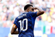 MIAMI GARDENS, FLORIDA - JULY 18: Kylian Mbappe #10 of France celebrates after scoring his team’s first goal during the FIFA World Cup 2026 Bronze Final between France and England at Miami Stadium on July 18, 2026 in Miami Gardens, Florida. (Photo by Buda Mendes/Getty Images)