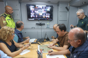 Reunión del Puesto de Mando Avanzado del incendio forestal de Tírig