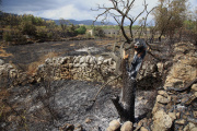 (Foto de ARCHIVO) Terrenos quemados junto a Catí por el incendio de Tírig