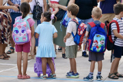 Primer día de clase en un colegio de España