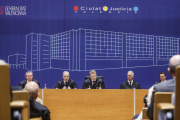 Pie de Foto:
El presidente del TSJCV, Manuel Baeza (c), el Fiscal Superior de la Comunitat Valenciana, José Ortiz (i),durante el acto de apertura del Año Judicial 2026/2027 en la Comunitat Valenciana