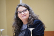 La candidata de Compromís a la Alcaldía de València, Mónica Oltra, en un encuentro con los medios de comunicación.
