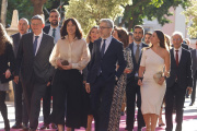 La ministra de Ciencia, Innovación y Universidades y líder de los socialistas valencianos, Diana Morant, junto al ministro de Hacienda, Arcadi España, llega al Acto del Nou d'Octubre