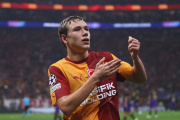ISTANBUL, TURKEY - OCTOBER 13: Aleksei Batrakov of Galatasaray SK celebrates scoring his team’s first goal during the UEFA Champions League 2026/27 League Phase MD2 match between Galatasaray A.S. and FC Barcelona at Ali Sami Yen Spor Kompleksi on October 13, 2026 in Istanbul, Turkey. (Photo by Burak Kara/Getty Images)