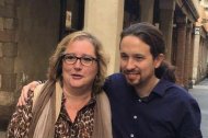 La ex senadora de Podemos, Celia Cánovas, junto a Pablo Iglesias