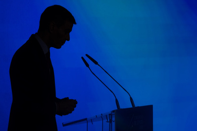 El presidente del Gobierno, Pedro Sánchez, durante el acto oficial de clausura del Congreso del Espacio 2026.