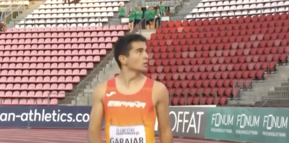 Ander Garaiar, tras proclamarse campeón de  Europa en los 100 metros