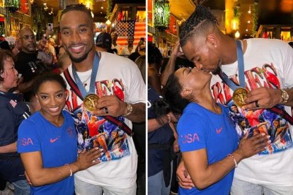 Simone Biles con su marido, Jonathan Owens