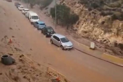 Efecto de las fuertes lluvias caídas este pasado lunes en Almería.