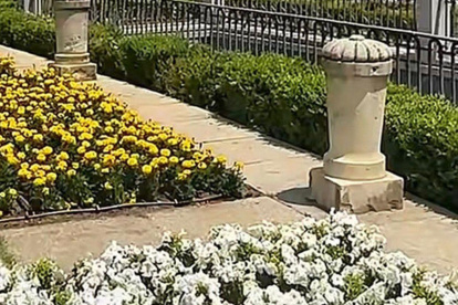 Flores delante del Teatro Real para recibir al Papa