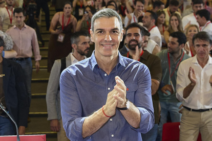 Pedro Sánchez, durante el 27º Congreso de JSE
