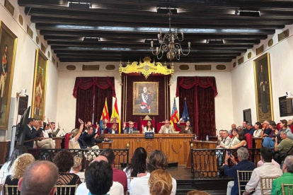 Imagen del pleno extraordinario celebrado en el Ayuntamiento de Elche sobre la situación de la ciudad autónoma