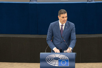 El presidente del Gobierno, Pedro Sánchez, comparece ante el Parlamento Europeo