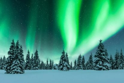 Aurora boreal en invierno