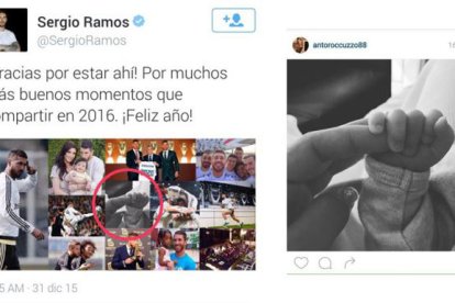 Ramos metió sin querer al hijo de Messi en su collage de 2015.