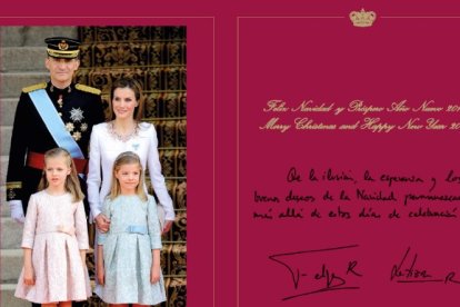 Primera felicitación navideña de Felipe VI y Letizia como Reyes de España en 2014.