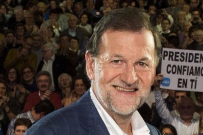 Rajoy, durante el mitin posterior en La Coruña.