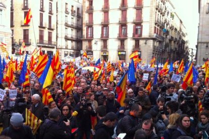 Imagen del ambiente vivido durante el acto organizado por Societat Civil Catalana.