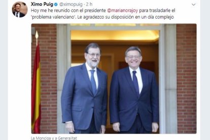 El resultado de la reunión entre Rajoy y Puig dependerá de Pedro Sánchez