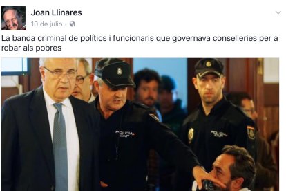 Llinares  no oculta su antipatía hacia el Partido Popular